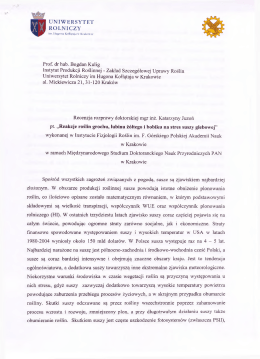 recenzja Prof. dr hab. Bogdan Kulig