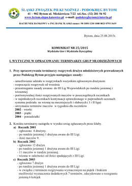 Komunikat WG i WD nr 25-2015 - Śląski Związek Piłki Nożnej