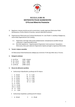 regulamin - Witamy na stronie XV Mistrzostw Polski Skarbowców o