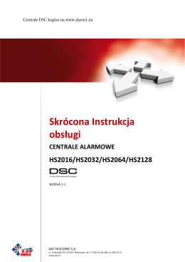 Instrukcja użytkownika skrócona DSC HS2016