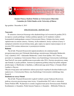 Komitet Pomocy Studiom Polskim – REPORT 2015 - KPK