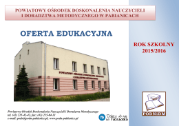 oferta edukacyjna - Powiatowy ośrodek doskonalenia nauczycieli i