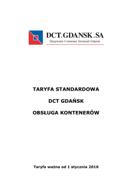 DCT Gdansk Standard Tariff