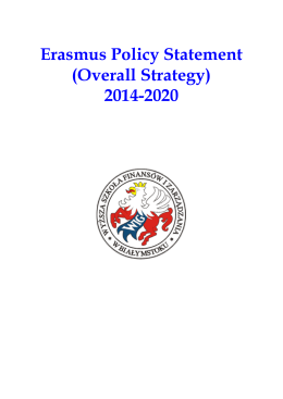 Erasmus Policy Statement (Overall Strategy) 2014-2020