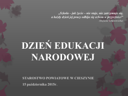 Dzień Edukacji Narodowej - Starostwo Powiatowe w Cieszynie