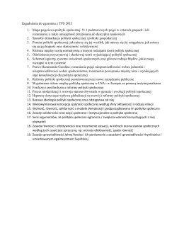 Zagadnienia do egzaminu z TPS 2015 1. Mapa pojęciowa polityki