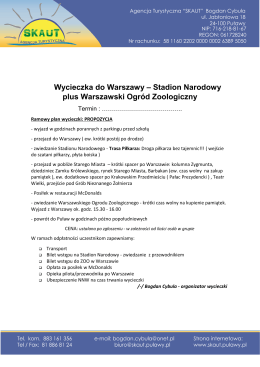 Warszawa Stadion Narodowy plus ZOO