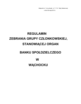 regulamin zebrania grupy członkowskiej, stanowiącej organ banku