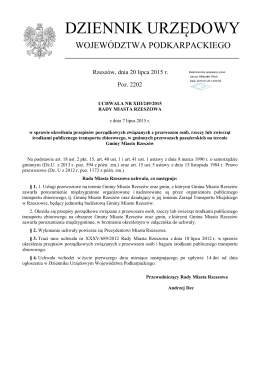 Uchwała Nr XIII/249/2015 z dnia 7 lipca 2015 r. - ZTM