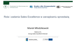 Rola i zadania Sales Excellence w zarządzaniu sprzedażą.