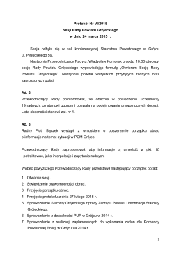 Protokół Nr VI/2015 Sesji Rady Powiatu