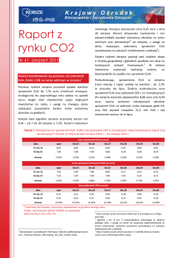 Raport z rynku CO2 sierpień 2015