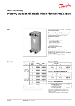 Płytowy wymiennik ciepła Micro Plate (MPHE): XB66