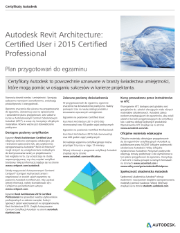 Autodesk Revit Architecture: Certified User i 2015 Certified