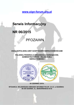 Serwis Informacyjny NR 06/2015 PFOZAiWN - OIGN