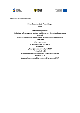 1 Dolnośląska Instytucja Pośrednicząca (DIP) Instrukcja wypełnienia