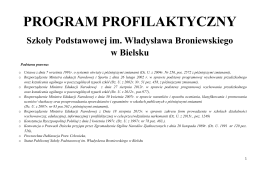 Program Profilaktyczny - Szkoła Podstawowa im. Władysława