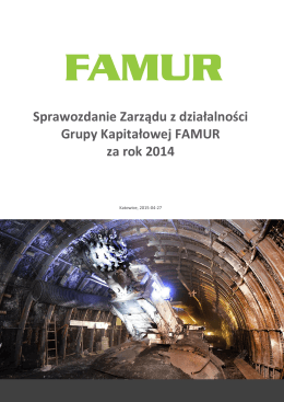 Sprawozdanie Zarządu z działalności Grupy FAMUR 2014