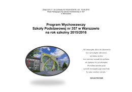 Program Wychowawczy Szkoły Podstawowej nr 357 w Warszawie