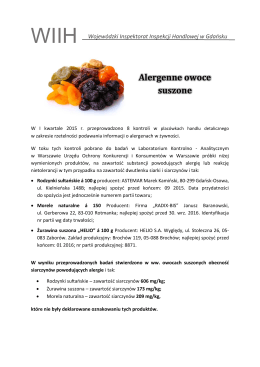 Artykuł - Alergenne owoce suszone. (format: PDF, rozmiar