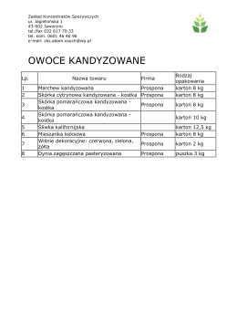 owoce kandyzowane - zakład koncentratów spożywczych jaworzno