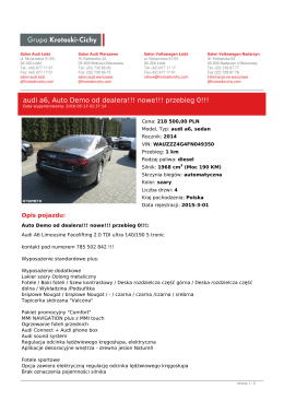 Pojazd a6 2014 sedan - Grupa Krotoski Cichy