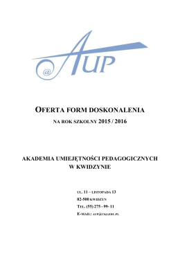 Oferta AUP na rok szkolny 2015/2016