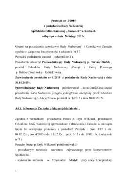 Protokół z dnia 26.02.2015 - Spółdzielnia Mieszkaniowa Bocianek w