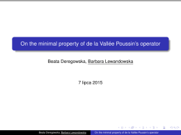 On the minimal property of de la Vallée Poussin`s operator