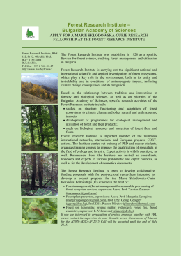 Forest Research Institute – Bulgarian Academy of Sciences