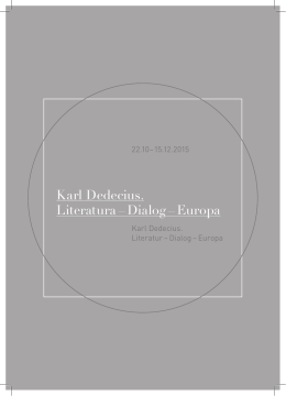 Karl Dedecius. Literatura – Dialog – Europa