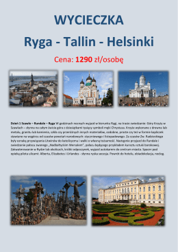 WYCIECZKA Ryga - Tallin - Helsinki