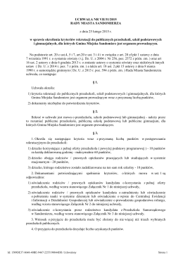 vii-31-2015 kryteria rekrutacji - Biuletyn Informacji Publicznej