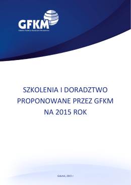 Katalog Szkoleń GFKM 2015 - Gdańska Fundacja kształcenia