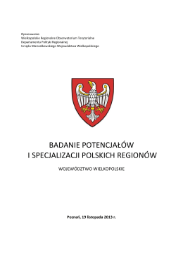 Badanie potencjałów i specjalizacji polskich regionów