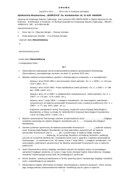 Wzór UMOWY-SM Bieńczyce badanie sprawozdania za 2015r