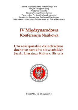 program konferencji - Instytut Filologii Polskiej UwB