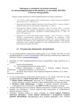 Regulamin rekrutacji 2015 - Zespół Szkół Publicznych w Czarnej