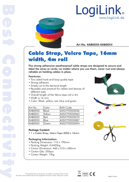 Cable Strap, Velcro Tape, 16mm width, 4m roll