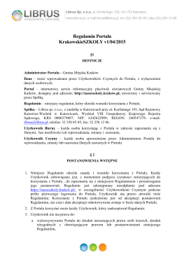 Regulamin Portalu KrakowskieSZKOŁY v1/04/2015