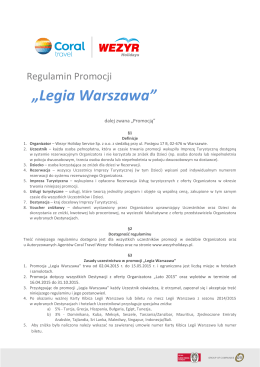 „Legia Warszawa” - Wezyr Holiday Service