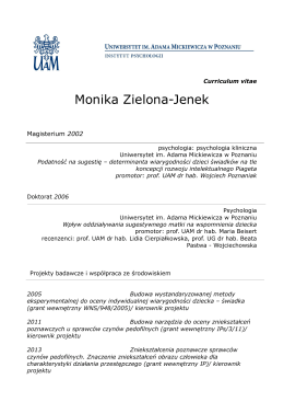 Monika Zielona-Jenek - Instytut Psychologii