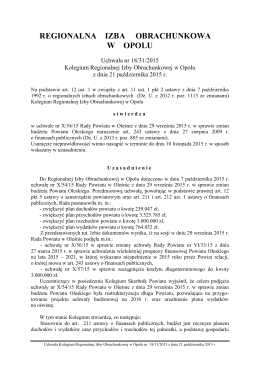 Nowy kształt uchwały - Regionalna Izba Obrachunkowa w Opolu