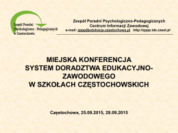 System doradztwa edukacyjno-zawodowego w Częstochowskich