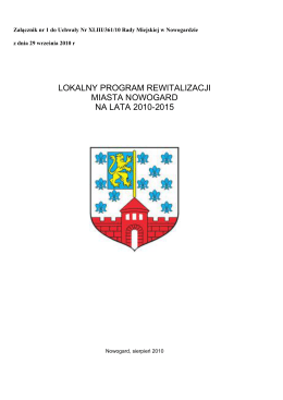 Lokalny Program rewitalizacji miasta Nowogard na lata 2010-2015