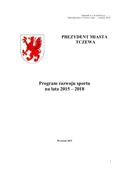Program rozwoju sportu na lata 2015 – 2018