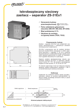 Iskrobezpieczny sieciowy zasilacz – separator ZS-31Ex1