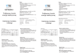 CETS238-3 CETS238-3 Trójfazowy licznik energii elektrycznej