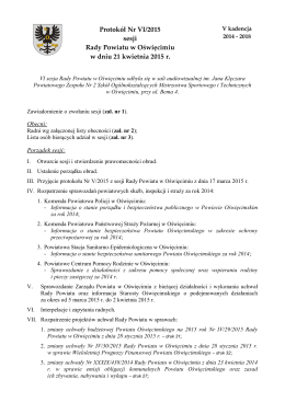Protokół Nr I/2010 - Powiat OŚWIĘCIMSKI