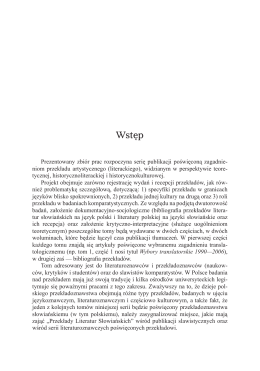 Wstęp - Przekłady Literatur Słowiańskich